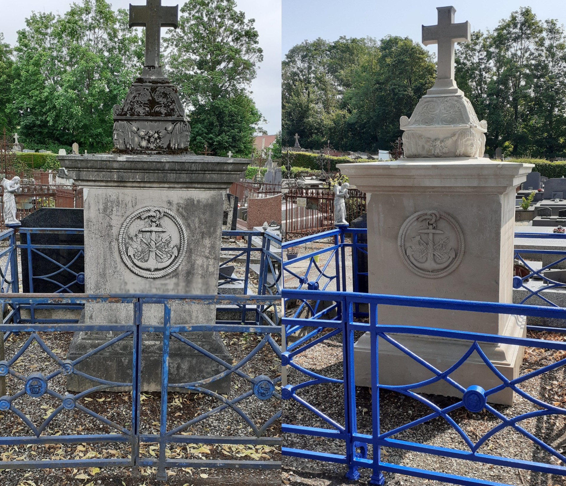 nettoyage du monument et peinture de grilles