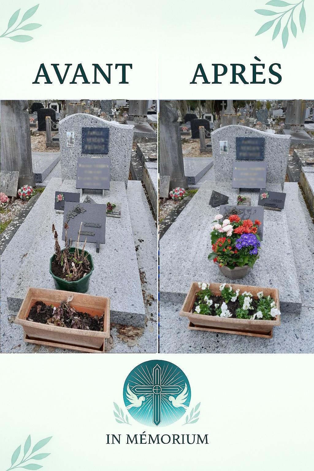 Avant apres nettoyage tombe abbeville
